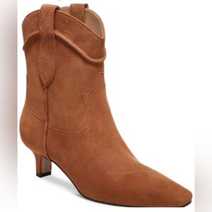 NWOB Sam Edelman Suede Leather Taryn Kitten-Heel Western Booties Size 6